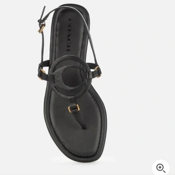 Coach Black Leather Sandals - Picture 3 of 8